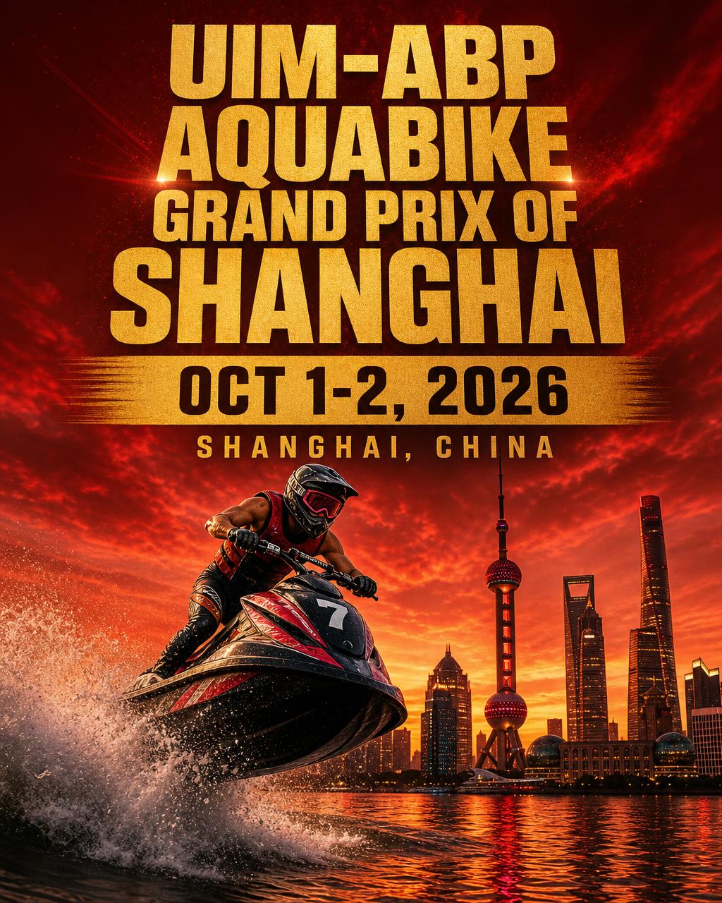 UIM-ABP Aquabike Grand Prix of Shanghai 2026 event poster